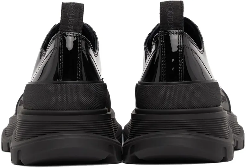 Alexander McQueen Black Patent Tread Slick Low 1068 BLACK/BLACK/ANT (668774WIA35)