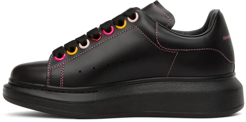 Alexander McQueen Black Rainbow Eyelets Oversized 1312 Black (553770 WHZ4S)