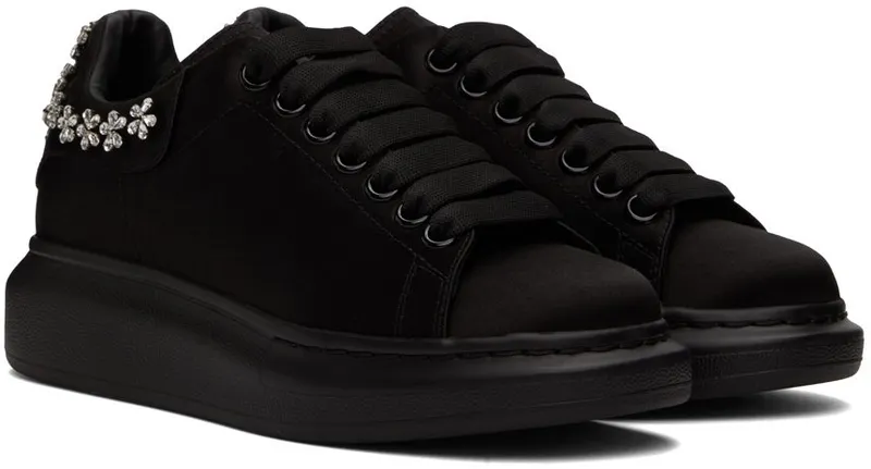 Alexander McQueen Black Silk Oversized 1081 Black/Silver (701166W4SBA)