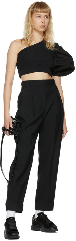 Alexander McQueen Black Silk Oversized 1081 Black/Silver (701166W4SBA)