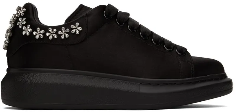 Alexander McQueen Black Silk Oversized 1081 Black/Silver (701166W4SBA)