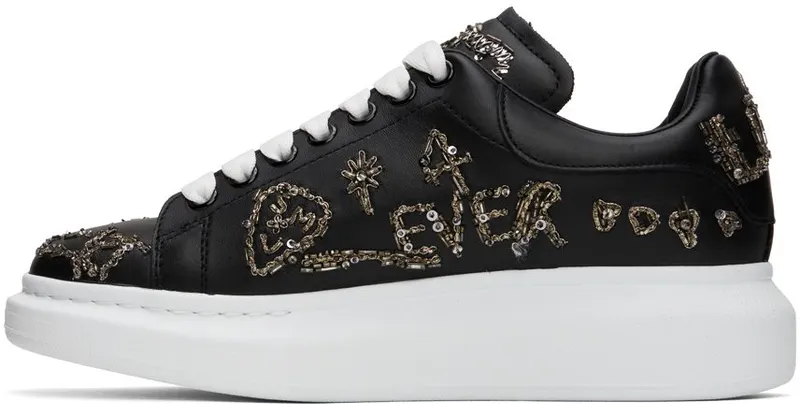 Alexander McQueen Black Tree Graffiti 1081 BLACK/SILVER (711146WICEA)