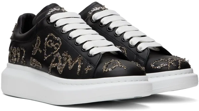 Alexander McQueen Black Tree Graffiti 1081 BLACK/SILVER (711146WICEA)
