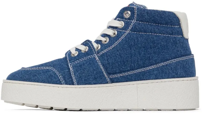 AMI Alexandre Mattiussi Blue Denim Ami de Cœur High-Top MDWASHDENIM (A21S402.601)