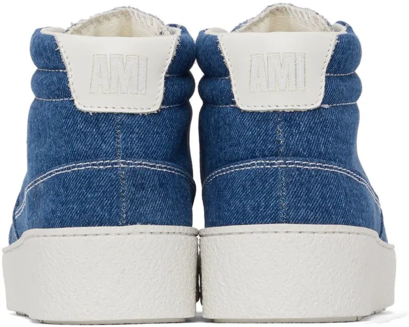 AMI Alexandre Mattiussi Blue Denim Ami de Cœur High-Top MDWASHDENIM (A21S402.601)