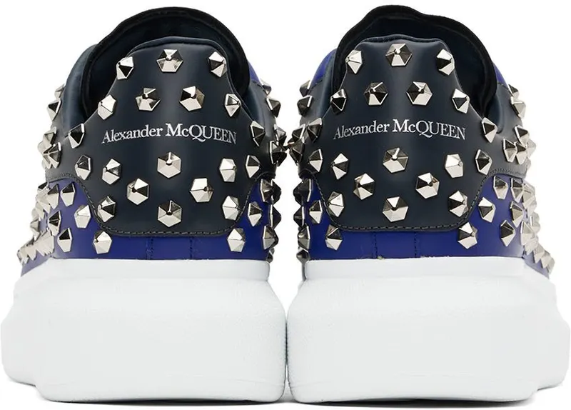 Alexander McQueen Blue Oversized Larry 4597 ELEC.BLUE/ANTH. (711142WHTQQ)