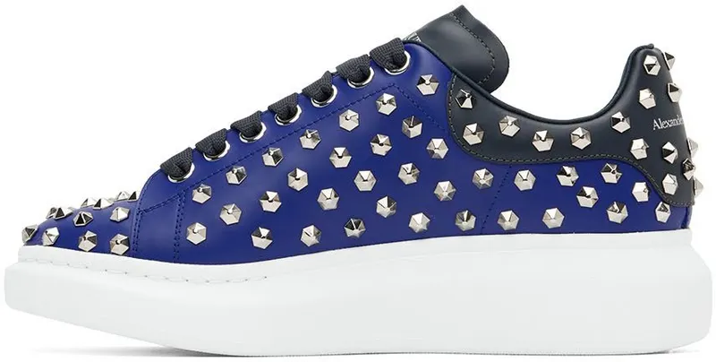 Alexander McQueen Blue Oversized Larry 4597 ELEC.BLUE/ANTH. (711142WHTQQ)