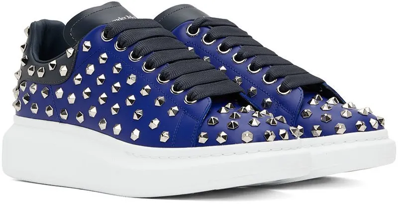 Alexander McQueen Blue Oversized Larry 4597 ELEC.BLUE/ANTH. (711142WHTQQ)