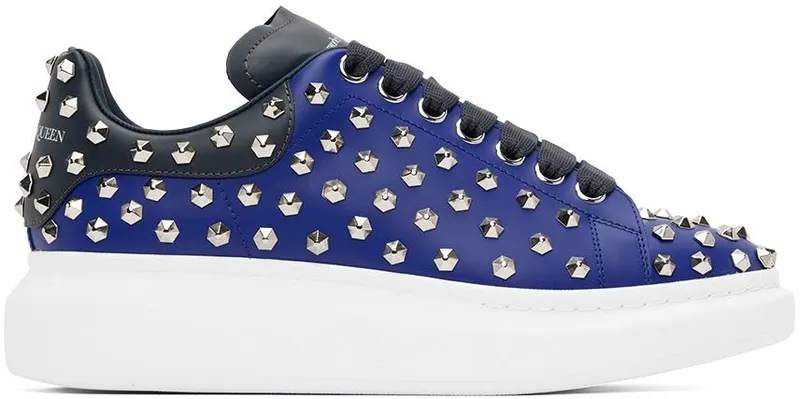 Alexander McQueen Blue Oversized Larry 4597 ELEC.BLUE/ANTH. (711142WHTQQ)
