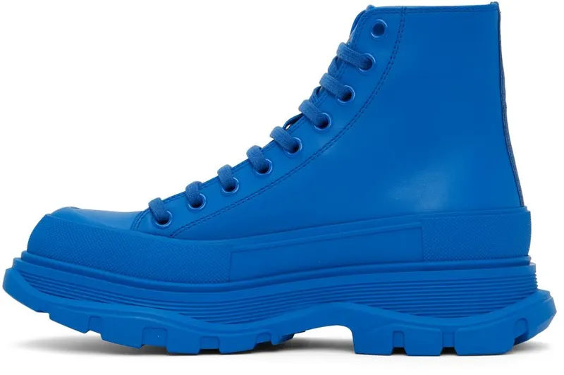 Alexander McQueen Blue Tread Slick High 4507 LAKE BLUE/SILVE (627206WIB81)