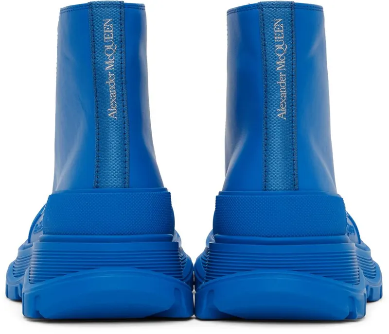 Alexander McQueen Blue Tread Slick High 4507 LAKE BLUE/SILVE (627206WIB81)