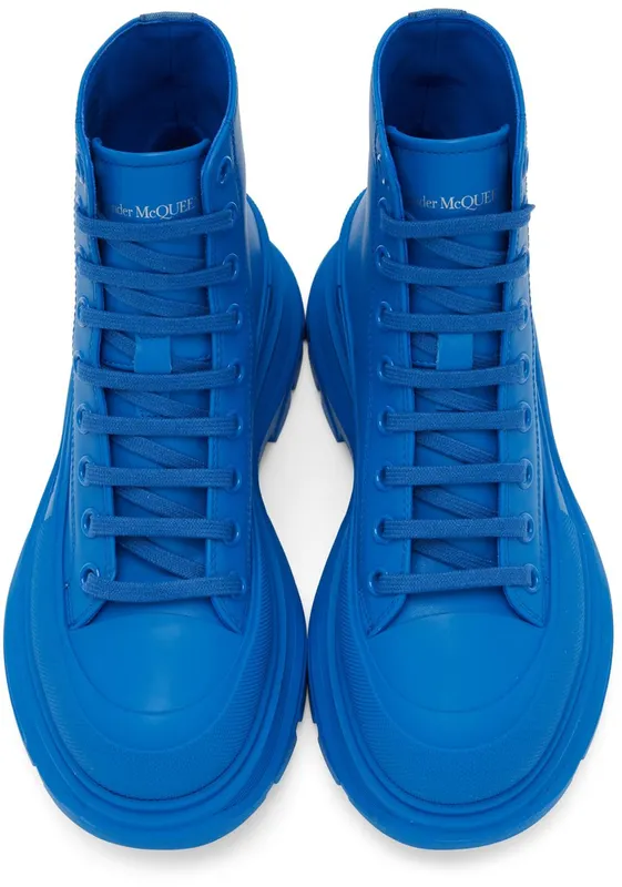 Alexander McQueen Blue Tread Slick High 4507 LAKE BLUE/SILVE (627206WIB81)