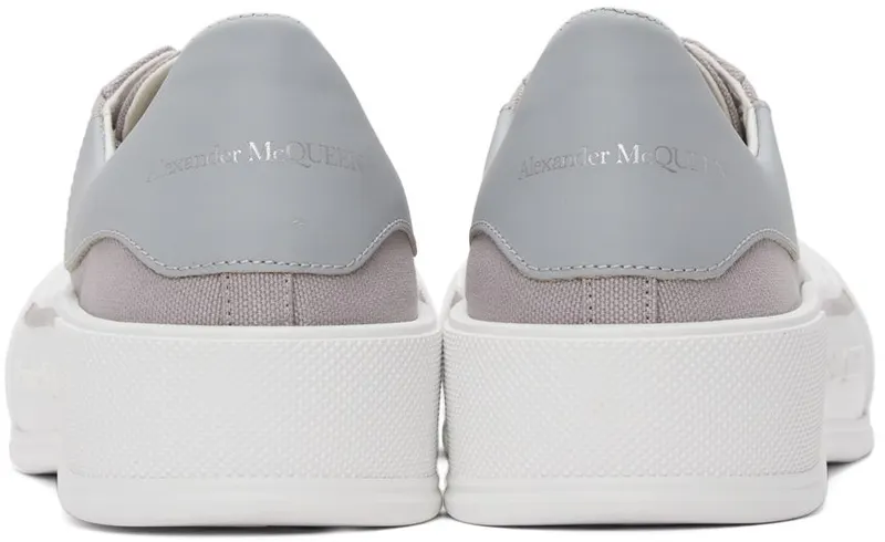 Alexander McQueen Grey & White Deck Plimsoll 1497 COOL GREY/DOVE (654594W4MVH)