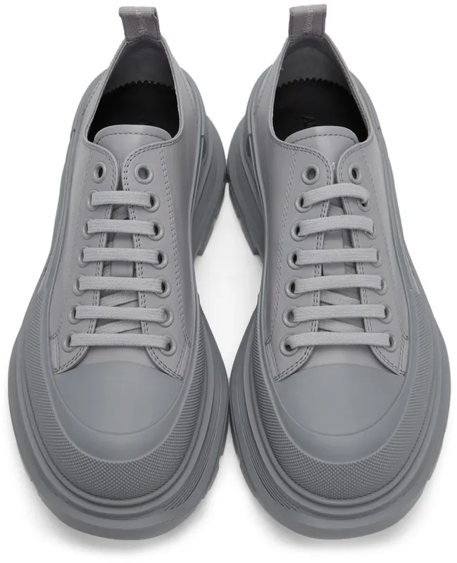 Alexander McQueen Grey Driver Tread Slick Low 1911 MELANGE/SILVER (627225WIB81)