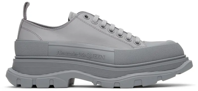 Alexander McQueen Grey Driver Tread Slick Low 1911 MELANGE/SILVER (627225WIB81)