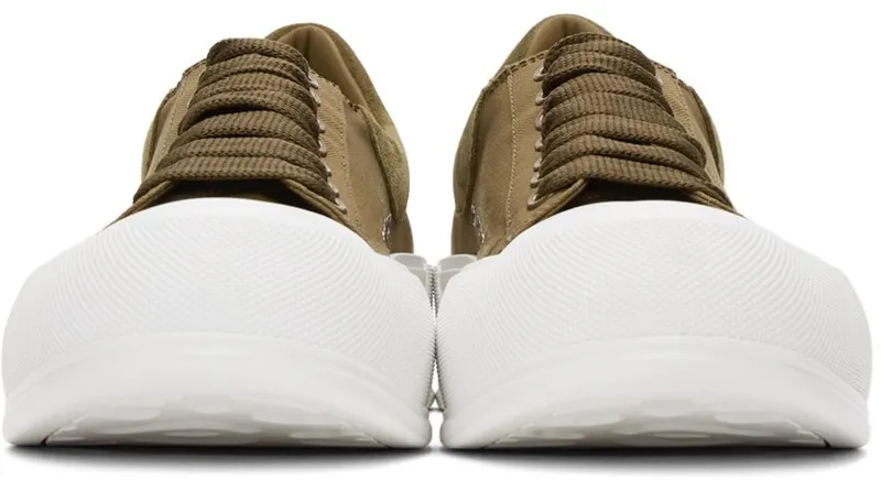 Alexander McQueen Khaki Deck Lace-Up Plimsoll 3227 KHAKI/KHAKI/WHI (654594W4PQ1)