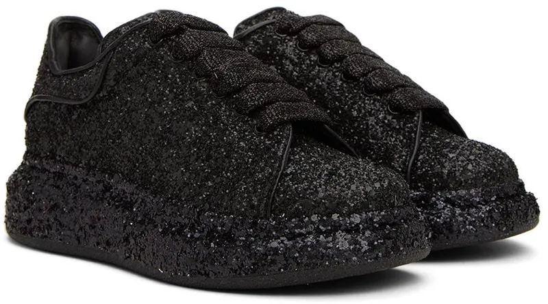 Alexander McQueen Kids Black All Over Glitter 1000 Black/Black (710103W4JF8)