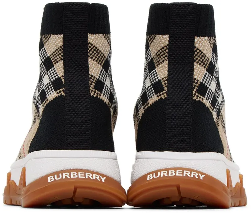 Burberry Kids Black & Beige Vintage Check Sock BLACK (8054765)