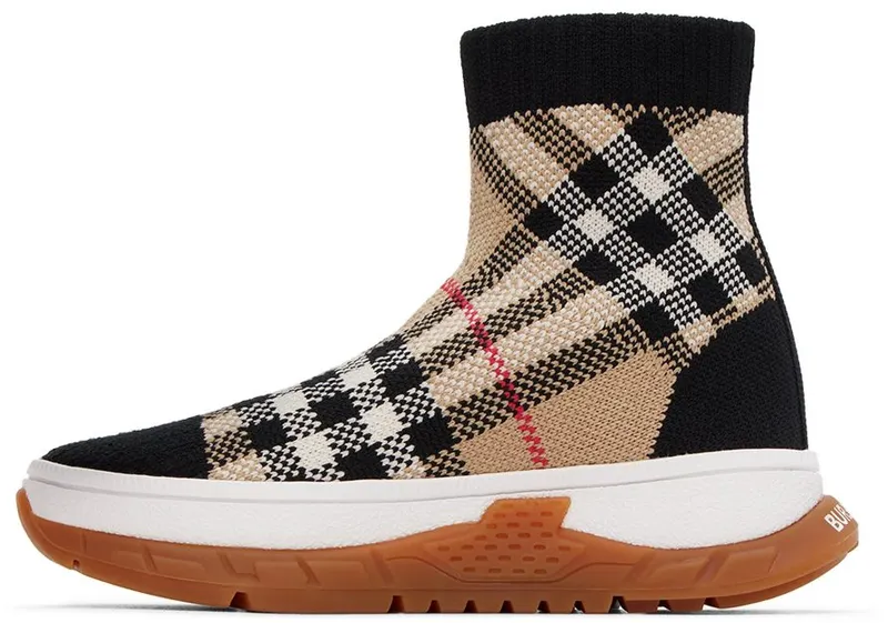 Burberry Kids Black & Beige Vintage Check Sock BLACK (8054765)