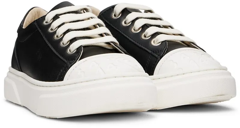 MM6 Maison Margiela Kids Black Lace-Up 4 Black/ White (72064)