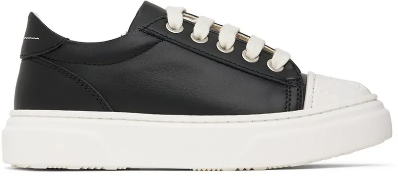MM6 Maison Margiela Kids Black Lace-Up 4 Black/ White (72064)