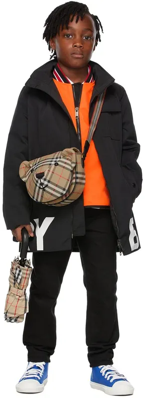 Burberry Kids Black Leather Vintage Check BLACK (8043652)