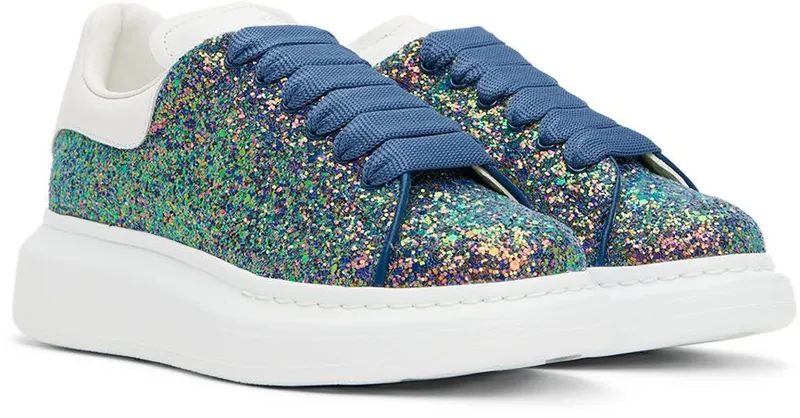 Alexander McQueen Kids Multicolor Glitter Oversized 3138 Gre.Ag./White/P (681605W4MC4)