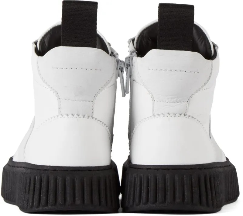 MM6 Maison Margiela Kids White & Black Logo Boots 1 White (68977)