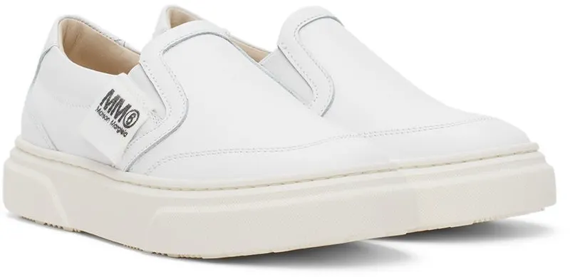 MM6 Maison Margiela Kids White Logo Slip-On 1 White (70332)