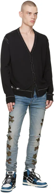 AMIRI Navy & White Skel Hi NAVY-SMOOTH/PEBBLED (AW22MFS002)
