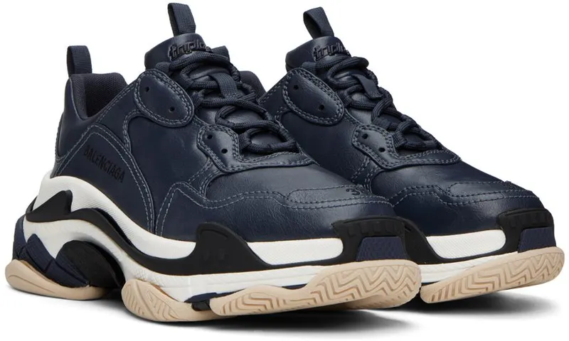 Balenciaga Navy Triple S Low Top 4197 (536737-W2FAD-4197)