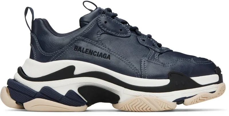 Balenciaga Navy Triple S Low Top 4197 (536737-W2FAD-4197)
