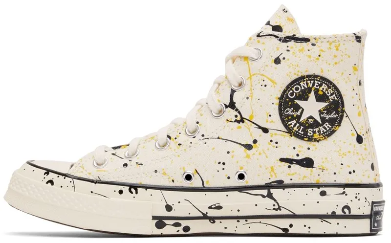 Converse Off-White Paint Splatter Chuck 70 Hi EGRET/BLACK/AMARILLO (A01170C)