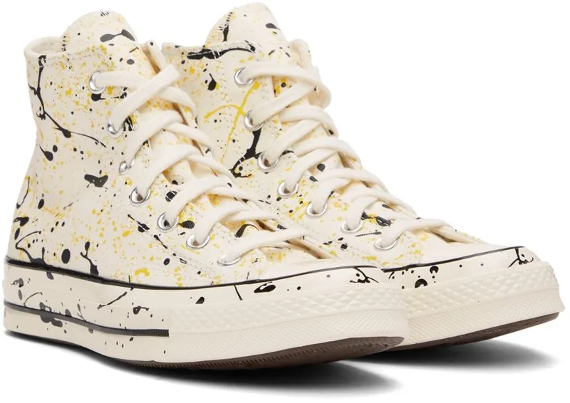 Converse Off-White Paint Splatter Chuck 70 Hi EGRET/BLACK/AMARILLO (A01170C)