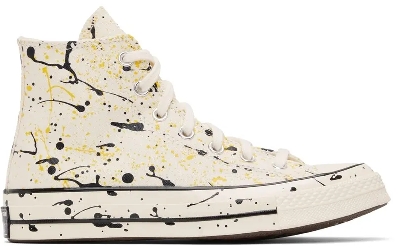 Converse Off-White Paint Splatter Chuck 70 Hi EGRET/BLACK/AMARILLO (A01170C)