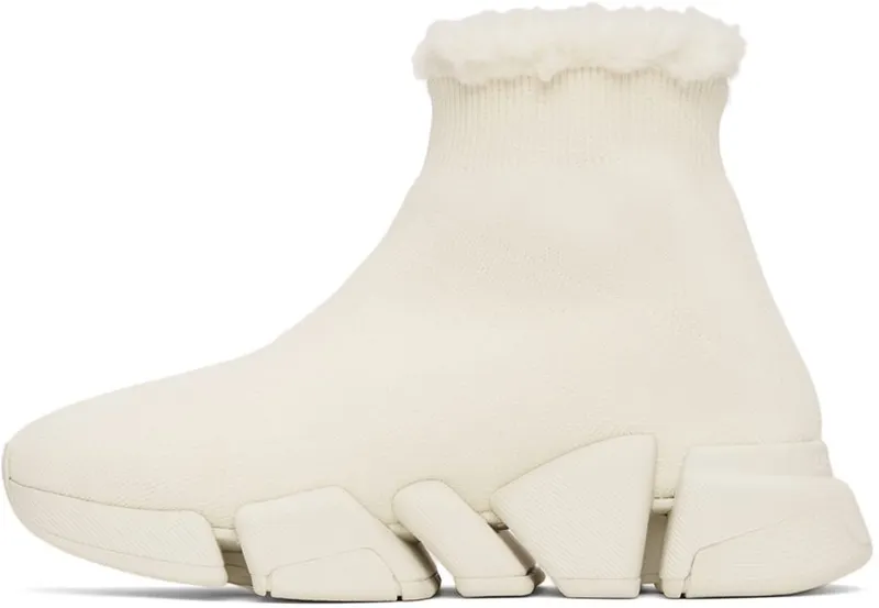 Balenciaga Off-White Sherpa Speed 2.0 9015 Light Beige (669789 W2DI3)