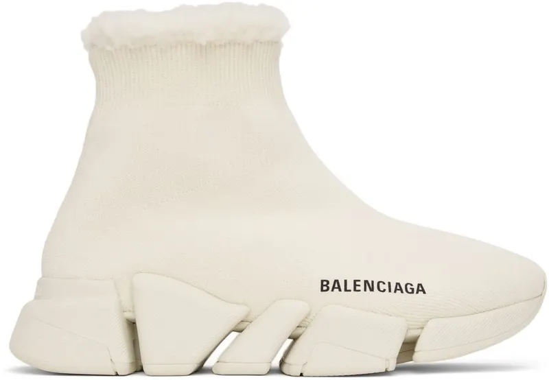 Balenciaga Off-White Sherpa Speed 2.0 9015 Light Beige (669789 W2DI3)