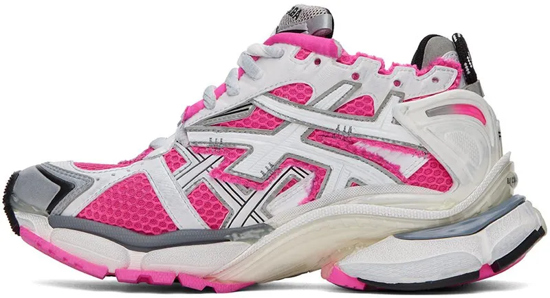 Balenciaga Pink & White Runner Low-Top 9155 W/Fluo Pink/Gre (677402 W3RBN)