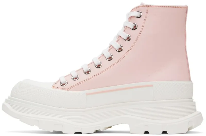 Alexander McQueen Pink Leather Tread Slick 5805 Ice P./Of.Wh/I. (633900WHZ62)