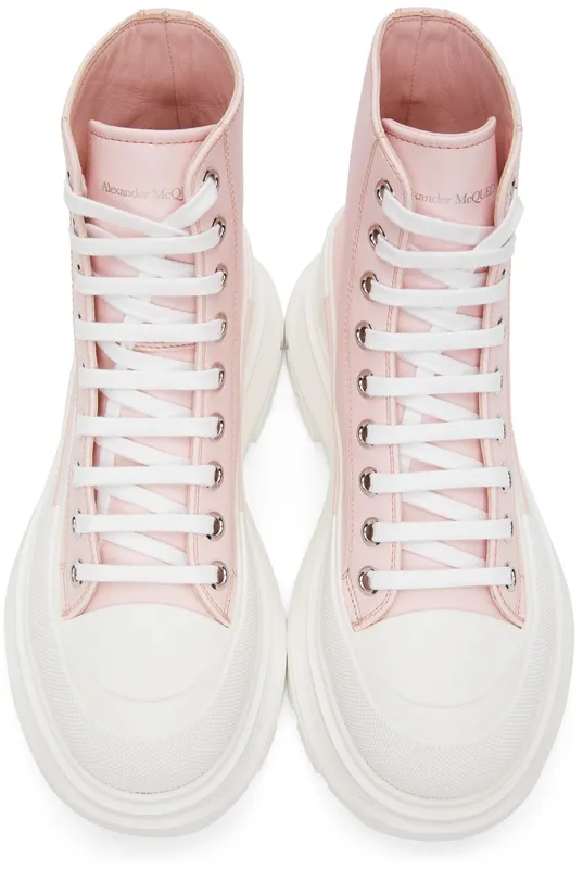 Alexander McQueen Pink Leather Tread Slick 5805 Ice P./Of.Wh/I. (633900WHZ62)