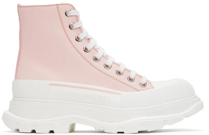 Alexander McQueen Pink Leather Tread Slick 5805 Ice P./Of.Wh/I. (633900WHZ62)
