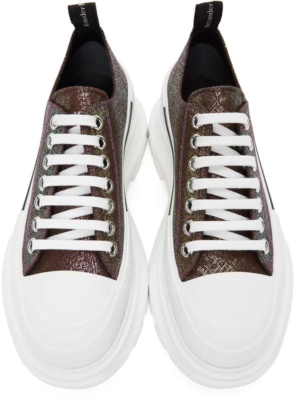 Alexander McQueen Purple Iridescent Platform 1311 BLK IRR./WHI/SI (652755W4PB1)
