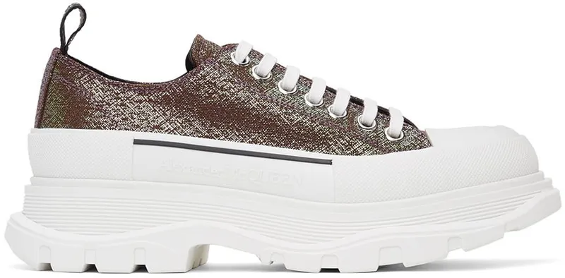 Alexander McQueen Purple Iridescent Platform 1311 BLK IRR./WHI/SI (652755W4PB1)
