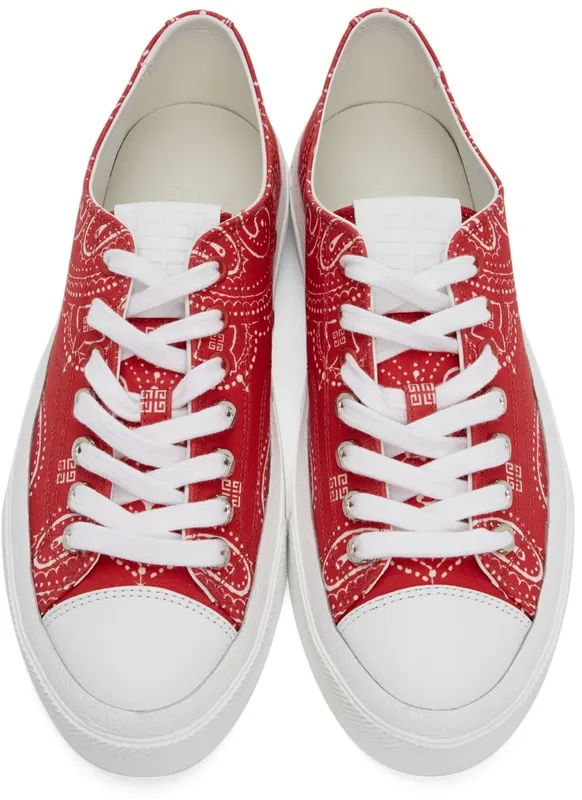 Givenchy Red & White Low City 616-RED/WHITE (BH0050H0ZF)