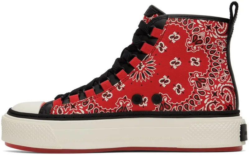 AMIRI Red Bandana M.A. Court Hi RED-CANVAS / NAPPA L (AW22MFS007)