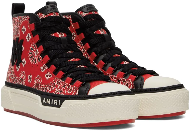 AMIRI Red Bandana M.A. Court Hi RED-CANVAS / NAPPA L (AW22MFS007)