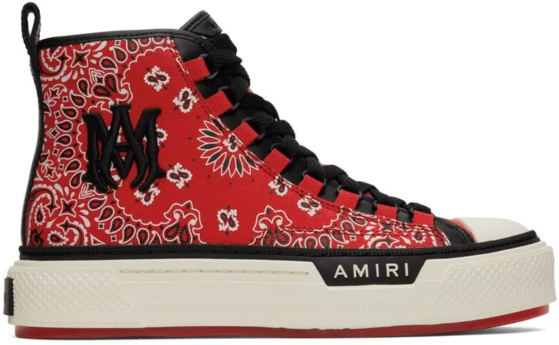 AMIRI Red Bandana M.A. Court Hi RED-CANVAS / NAPPA L (AW22MFS007)