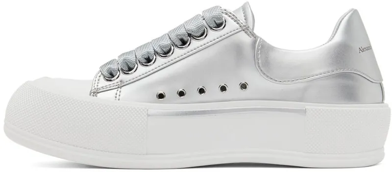 Alexander McQueen Silver Deck Plimsoll 8100 Silver/Silver (697122W4SL3)