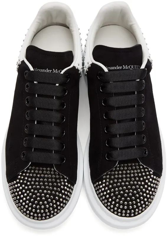 Alexander McQueen SSENSE Exclusive Black Suede Studded Oversized BLACK / WHI (634322WHV6Z1071)