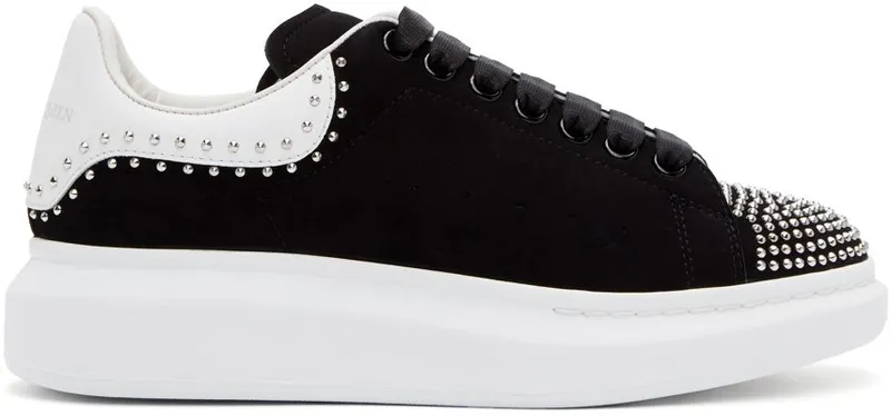 Alexander McQueen SSENSE Exclusive Black Suede Studded Oversized BLACK / WHI (634322WHV6Z1071)